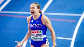 Agathe Guillemot remporte le 1500m des championnats d'Europe d'athlétisme en salle à APELDOORN, le 7 mars 2025.