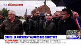 Inondations dans le Pas-de-Calais: Emmanuel Macron au chevet des sinistrés