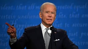 Joe Biden lors du débat l'opposant à Donald Trump à Cleveland mardi soir