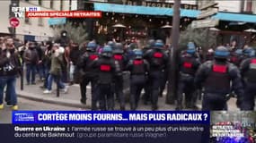 Manifestation: les images d'une intervention massive des forces de l'ordre pour disperser un black bloc dans le cortège parisien 