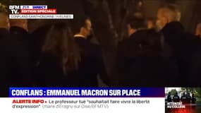 Emmanuel Macron est arrivé à Conflans-Sainte-Honorine où un professeur a été retrouvé décapité
