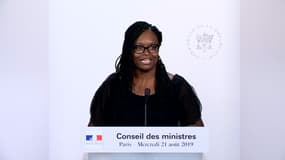 La porte-parole du gouvernement, Sibeth Ndiaye, à l'issue du Conseil des ministres du 21 août 2019