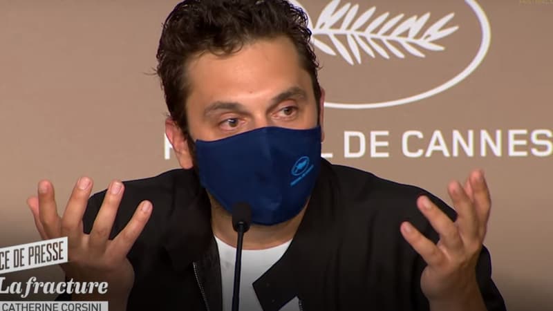Pio Marmaï le 10 juillet 2021 à Cannes lors de la conférence de presse de "La Fracture"
