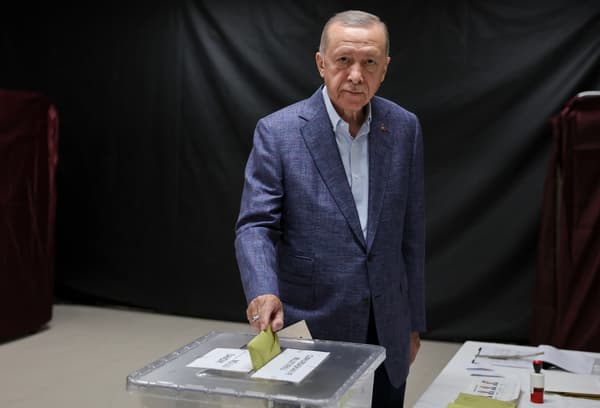 Recep Tayyip Erdogan votes in the first round of the presidential election in Istanbul, Turkey, May 14, 2023