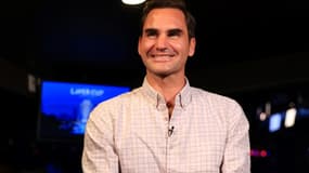 Roger Federer en marge de la Laver Cup, le 25 septembre 2021 à Boston