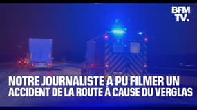 Kévin Floury, journaliste météo BFMTV, a pu filmer un accident de la route ce matin à cause du verglas 