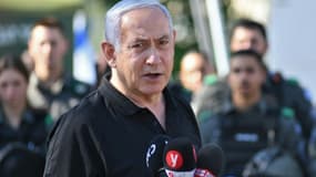 Le Premier ministre israélien Benjamin Netanyahu, le 13 mai 2021 à Lod, près de Tel-aviv