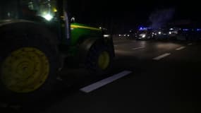 Une manifestation d'agriculteurs sur l'autoroute A6, en Essonne, le 31 janvier 2024.