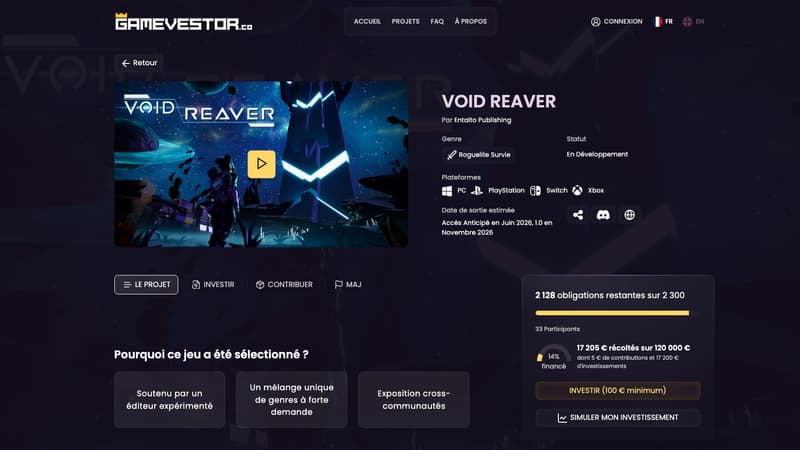 Gamevestor: les joueurs peuvent désormais devenir investisseurs de leurs jeux vidéo préférés
