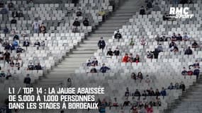 L1 / Top 14 : La jauge abaissée de 5.000 à 1.000 personnes dans les stades à Bordeaux