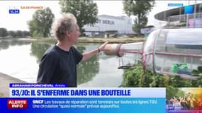 JO 2024: un artiste s'installe dans une bouteille géante devant le Stade de France
