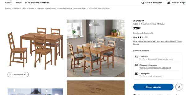 Table et chaises Ikea. 