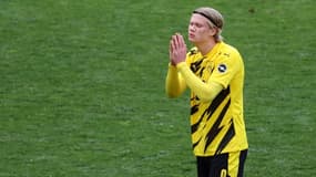 L'attaquant de Dortmund Erling  Haaland lors du match perdu à domicile face à Francfort, le 3 avril 2021