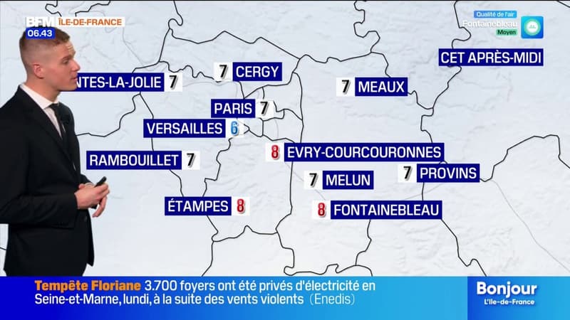 Météo Île-de-France: un ciel voilé ce mardi, il fera 7°C à Paris et 8°C à Étampes