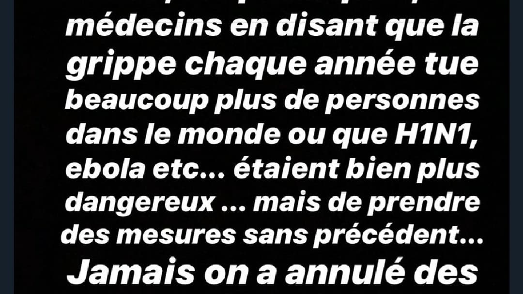 Un message posté par M Pokora sur son compte Instagram