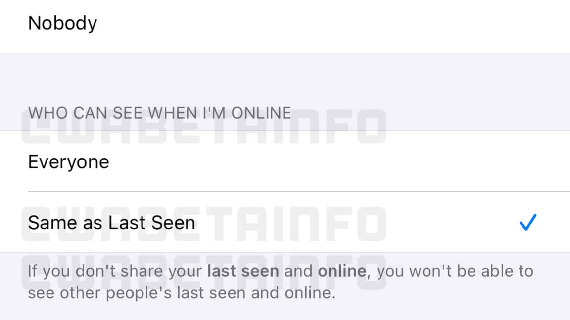 Capture d'écran de la nouvelle fonction de WhatsApp réalisée par WABetaInfo Capture d'écran de la nouvelle fonction de WhatsApp réalisée par WABetaInfo