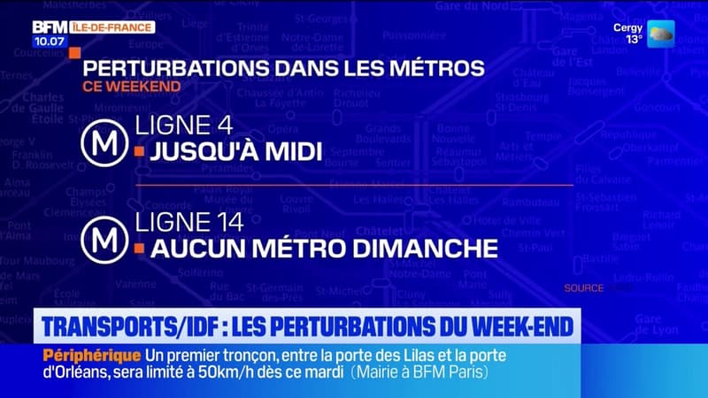 Transports en IDF: les perturbations du week-end (1/1)