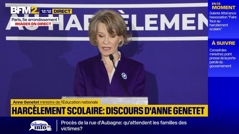 Harcèlement: Anne Genetet favorable à la distribution annuelle d’un questionnaire aux élèves