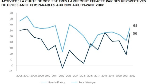 Activité: solde d'opinion en France et à l'International