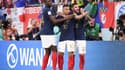 Ibrahima Konaté, Kylian Mbappé et Theo Hernandez à la Coupe du monde face au Danemark