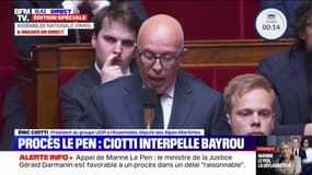 Éric Ciotti annonce une proposition de loi qui sera portée en juin "pour supprimer l'exécution provisoire pour les peines d'inéligibilité"