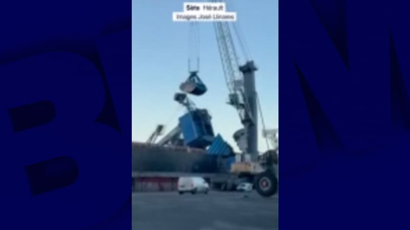 Tempête Nils: poussée par le vent, une grue de près de 550 tonnes tombe sur un cargo dans le port de commerce de Sète