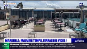 Marseille: avec le mauvais temps, les clients désertent les terrasses