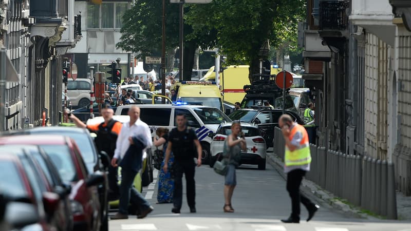 A Liège sur les lieux de l'attaque, le 29 mai 2018.
