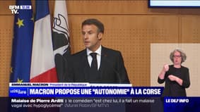 Emmanuel Macron propose une "autonomie" à la Corse