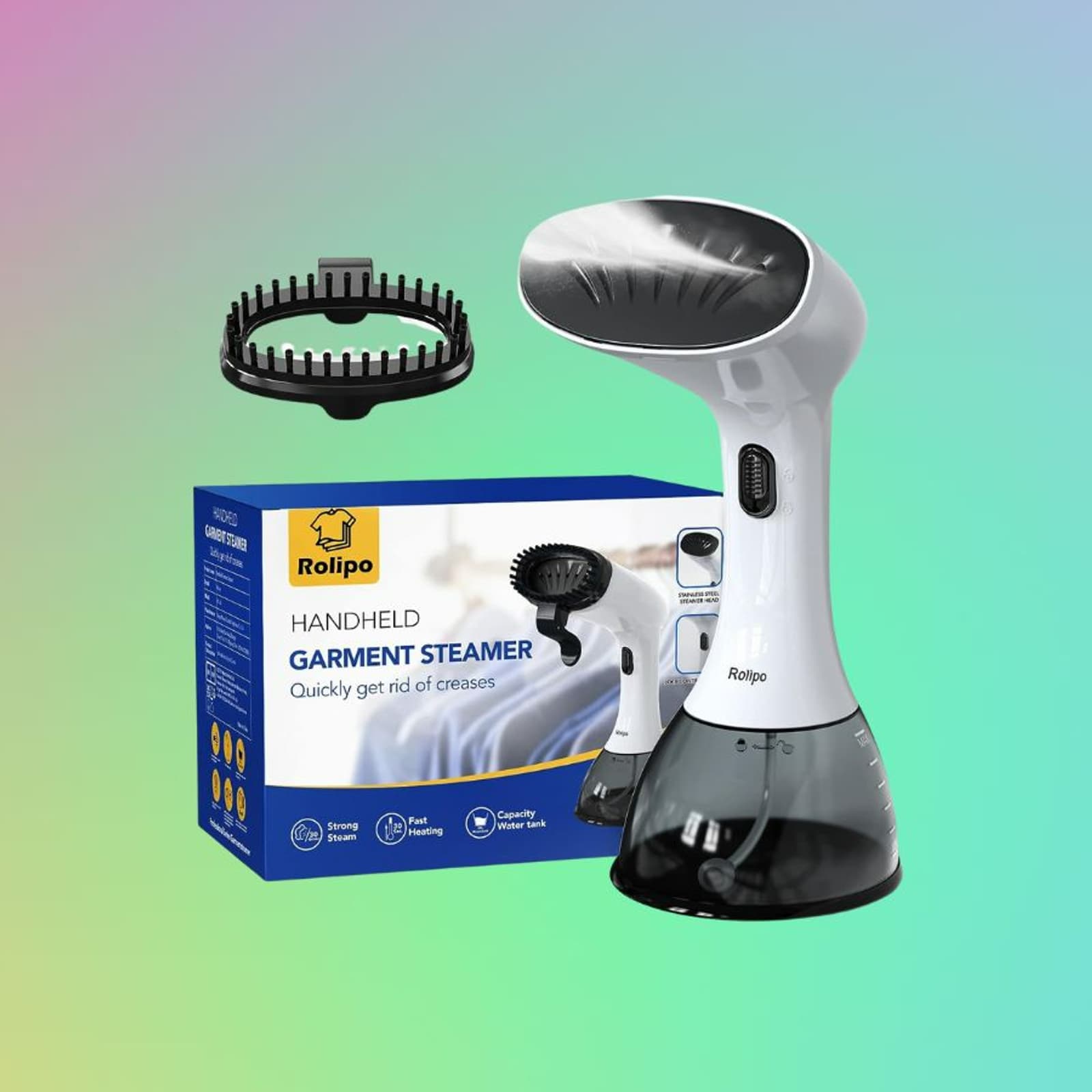 Rolipo Défroisseur Vapeur Portable 400ML - Fer à Repasser Vapeur Haute Puissance Pour Maison, Bureau Et Voyage (Blanc)