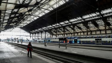 Quai de la Gare de Lyon, à Paris, le 3 avril 2020, durant le confinement lié au Covid-19