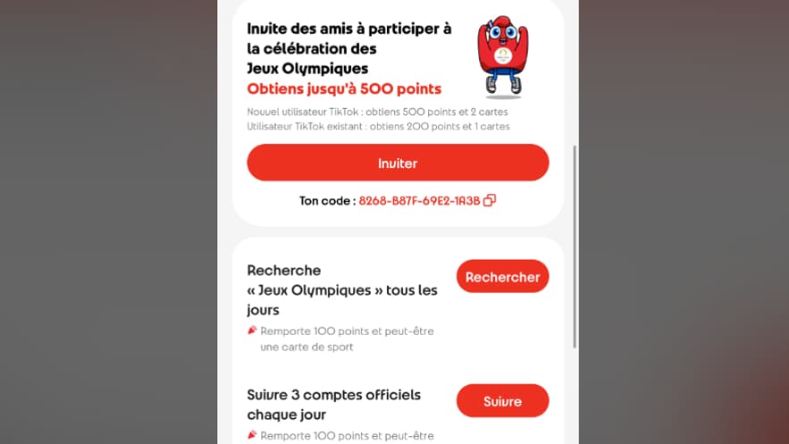 Les défis sur Tiktok pour obtenir des cartes à collectionner. 