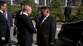 Kim Jong-un et Vladimir Poutine le 13 septembre 2023 au cosmodrome russe de Vostotchny, dans l'Est de la Russie.