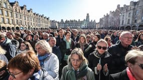 L'hommage à Dominique Bernard à Arras, le 15 octobre 2023.