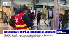 Les syndicalistes de la RATP à la rencontre des usagers avant la grève du 7 mars