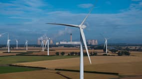 Des éoliennes, le 20 juillet 2025 à Airmyn (Angleterre).