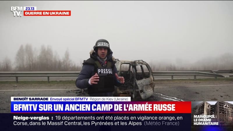 Guerre en Ukraine: les reporters de BFMTV se sont rendus dans un ancien camp de l'armée russe