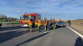 Un accident sur l'A43 près de Lyon, le 8 novembre 2023.