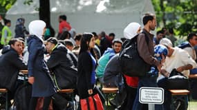 Des réfugiés à Munich, le 13 septembre. 