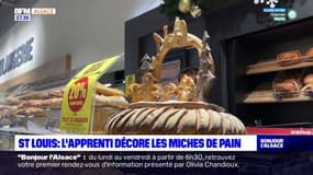 Haut-Rhin: un apprenti décore les miches de pain à Saint-Louis