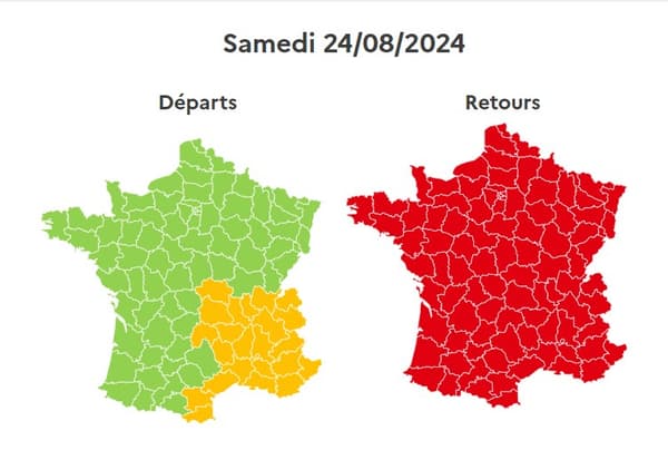 Ce samedi 24 août est classé rouge dans le sens des retours.