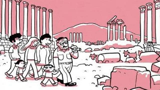 Dans "L'Arabe du futur 2", le petit Riad visite les ruines de Palmyre, en Syrie. Dans "L'Arabe du futur 2", le petit Riad visite les ruines de Palmyre, en Syrie.