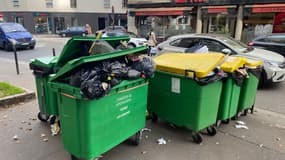 Des poubelles dans le 15e arrondissement de Paris en raison d'une grève des éboueurs (Illustration.)