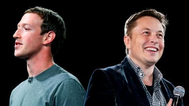 Elon Musk et Mark Zuckerberg, patrons de Twitter et Meta