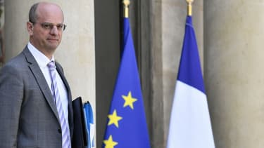 Jean-Michel Blanquer le 16 mai 2018 devant l'Elysée.