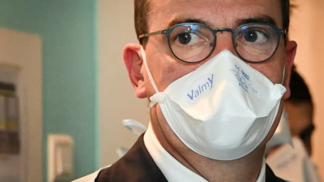 Le Premier ministre français Jean Castex lors d'une visite du CHU de Montpellier, dans le sud de la France, le 11 août 2020