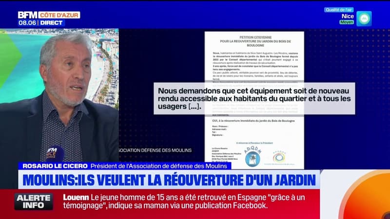 Nice: les habitants et commerçants des Moulins réclament la réouverture d'un jardin du quartier