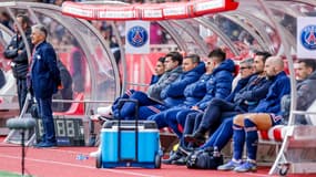 Le banc du PSG à Monaco le 20 mars 2022