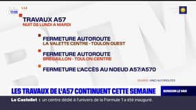 Toulon: les travaux sur l'A57 continuent, des modifications de circulation annoncées