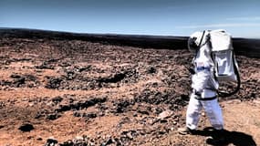 Photo prise pendant la simulation de vie martienne de la mission Hi-Seas, à Hawaii.